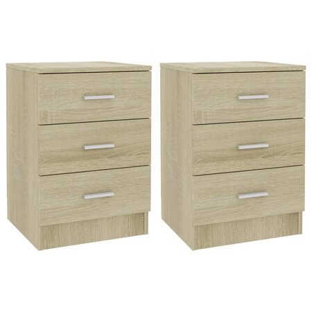 vidaXL Tables de chevet 2 Pièces Chêne Sonoma 38 x 35 x 56 cm Aggloméré