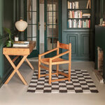 Tapis damier gris foncé et beige 120 x 160 cm