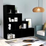 vidaXL Bibliothèque/Séparateur de pièce Noir 155x24x160 cm Aggloméré