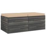 vidaXL Repose-pieds palette de jardin 2 Pièces avec coussins Bois de pin
