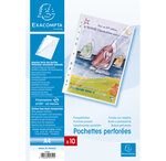Sachet De 10 Pochettes Perforées Ouverture Haut Et Côté - Polypropylène Lisse 6/100e - A4 - X 10 - Exacompta