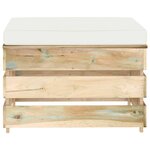 vidaXL Salon de jardin 3 Pièces avec coussins vert bois imprégné