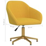 vidaXL Chaises pivotantes à manger lot de 4 jaune velours