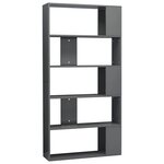 vidaXL Bibliothèque/Séparateur de pièce Gris brillant 80x24x159 cm