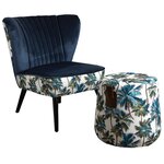 Pouf en tissu jungle