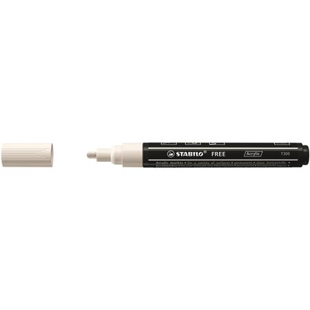 Marqueur pointe moyenne FREE acrylic T300 blanc STABILO