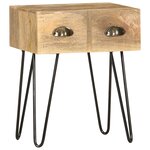 vidaXL Table de chevet 40 x 30 x 50 cm Bois de manguier massif
