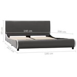 vidaXL Cadre de lit Gris anthracite Similicuir 140 x 200 cm