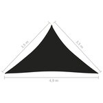 vidaXL Voile de parasol Tissu Oxford triangulaire 3 5x3 5x4 9 m Noir