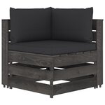 vidaXL Salon de jardin 6 Pièces avec coussins Bois imprégné de gris