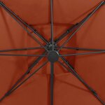 vidaXL Parasol déporté à double toit 300x300 cm Terre cuite