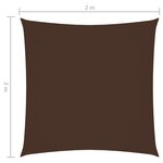 vidaXL Voile de parasol Tissu Oxford carré 2x2 m Marron
