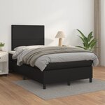 vidaXL Sommier tapissier avec matelas Noir 120x200 cm Similicuir