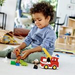 Lego 10901 duplo town le camion de pompiers jouet pour enfants 2 - 5 ans avec son  lumiere et figurine de pompier
