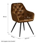 Chaise Salle à Manger Velours Marron Design Moderne