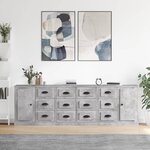 vidaXL Buffets 3 Pièces gris béton bois d'ingénierie