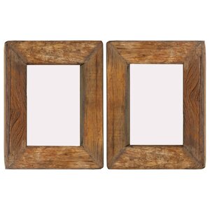 vidaXL Cadres photo 2 Pièces 23x28cm Bois de récupération solide et verre