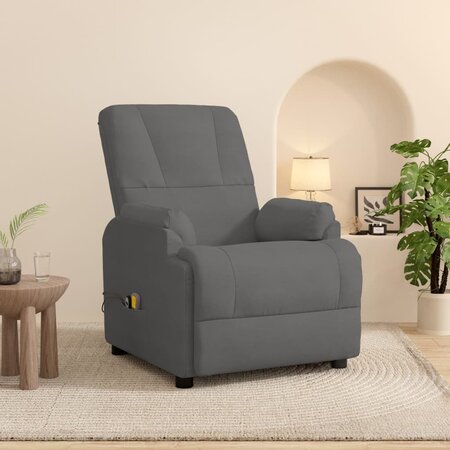 vidaXL Fauteuil de massage électrique Gris foncé Similicuir daim