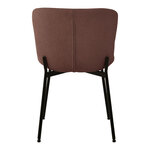 Chaise de salle à manger rouille en polyester bouclé avec pieds noirs