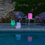 Lampe enceinte bluetooth sans fil lucy play blanc polyéthylène 10w