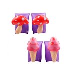 Brassards gonflables de natation x2 pour enfants 3-6 ans  flotteurs piscine & plage - pack duo glace champignon