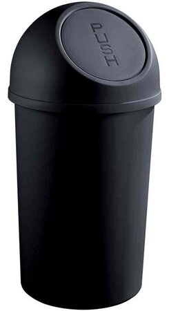 Poubelle à clapet Push 25 litres Diam 31,5 x H 61,5 cm Noir HELIT