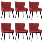 vidaXL Chaises à manger lot de 6 bordeaux tissu