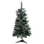 vidaXL Sapin de Noël artificiel pré-éclairé et supports vert 90 cm PVC