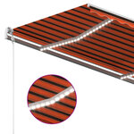 vidaXL Auvent automatique capteur de vent/LED 450x300 cm Orange marron