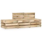 vidaXL Salon de jardin 3 Pièces Bois de pin imprégné de vert