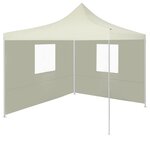 vidaXL Tente de réception pliable avec 2 parois 2x2 m Acier Crème