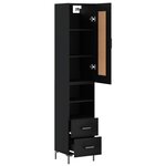 vidaXL Buffet haut Noir 34 5x34x180 cm Bois d'ingénierie