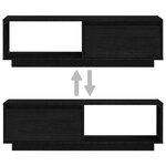 vidaXL Meuble TV Noir 110x30x33 5 cm Bois de pin massif