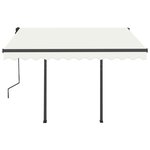 vidaXL Auvent manuel rétractable avec LED 3 5x2 5 m Crème