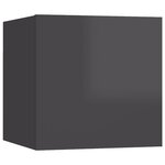vidaXL Ensemble de meubles TV 8 Pièces Gris brillant Aggloméré