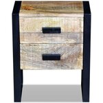 vidaXL Table auxiliaire à 2 tiroirs 43 x 33 x 51 cm Bois de manguier massif