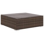 vidaXL Salon de jardin 6 Pièces avec coussins Résine tressée Marron