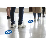 Panneau Pvc Adhésif Antidérapant Obligation Arrêt 20 Cm - Bleu - Exacompta