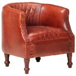 vidaXL Fauteuil tube Marron 62x58x65 cm Cuir véritable