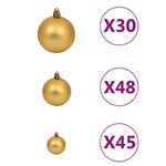 vidaXL Arbre de Noël artificiel pré-éclairé et boules 500 cm blanc