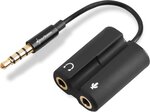 Adaptateur Sharkoon 2 x jack 3,5 (Mirco + Casque) vers 1 x Jack 3,5 (Noir)