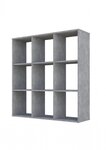 Etagères bibliothèque cube REGAL 9 compartiments GRIS béton
