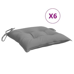 vidaXL Coussins de chaise 6 Pièces gris 50x50x7 cm tissu oxford