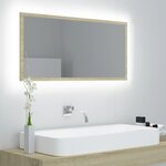 vidaXL Miroir LED de salle de bain Chêne sonoma 90x8 5x37 cm Acrylique