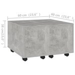 vidaXL Table basse Gris béton 60x60x38 cm Aggloméré