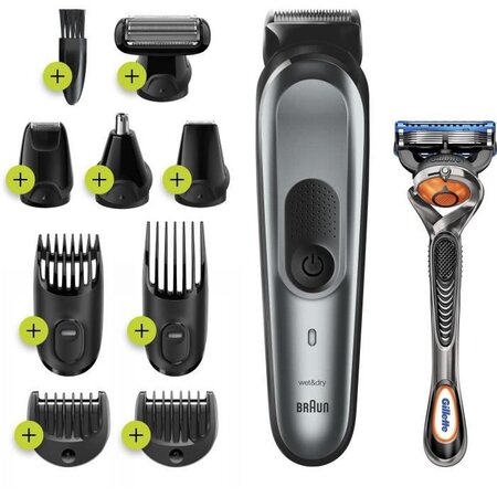 Braun mgk7221 10-en-1 tondeuse - moteur auto-senseur - 13 longueurs (0 5 a 21 mm) - lames affûtées inusables en métal