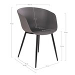 4 Fauteuils de jardin gris RODA