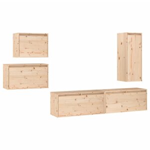 vidaXL Meubles TV 5 Pièces Bois massif de pin