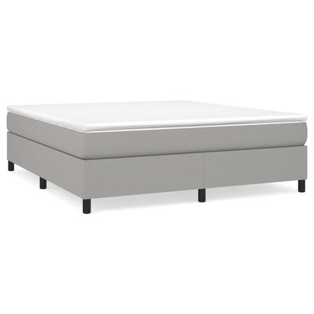 vidaXL Sommier à ressorts de lit Gris clair 180x200 cm Tissu