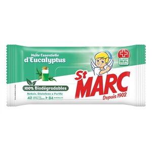 Lingettes Biodégradables Nettoyantes et Désinfectantes aux Huiles Essentielles d'Euca... ST MARC